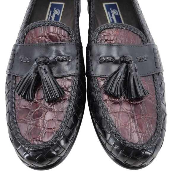 NEW Vintage Bragano Exotic Crocodile Leather Dress Shoes Mens 13N Brown Black - Picture 5 of 14